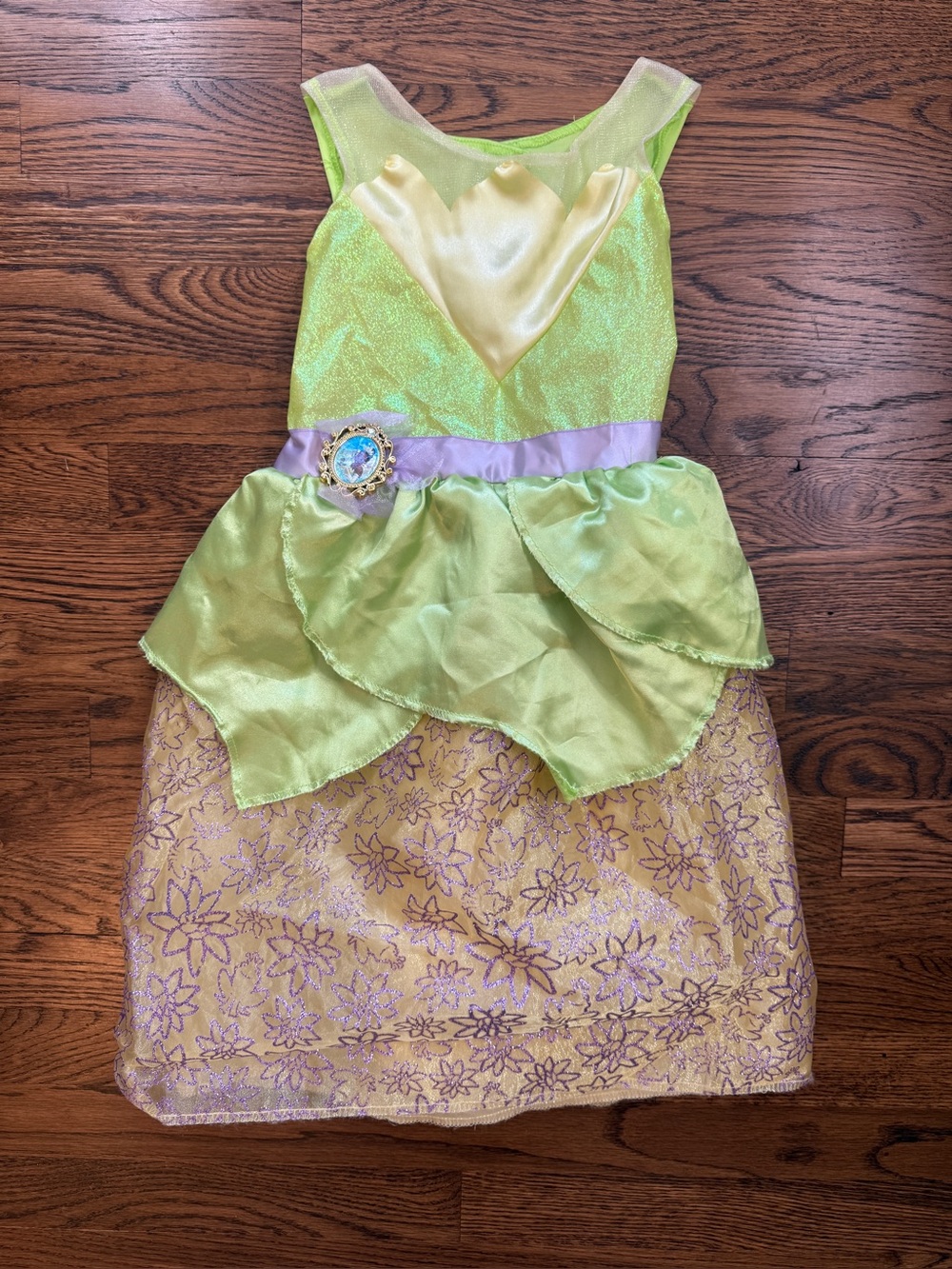Disney Girls Princess TIANA Cosplay Costume Dress w/ Purple Accents 4-6